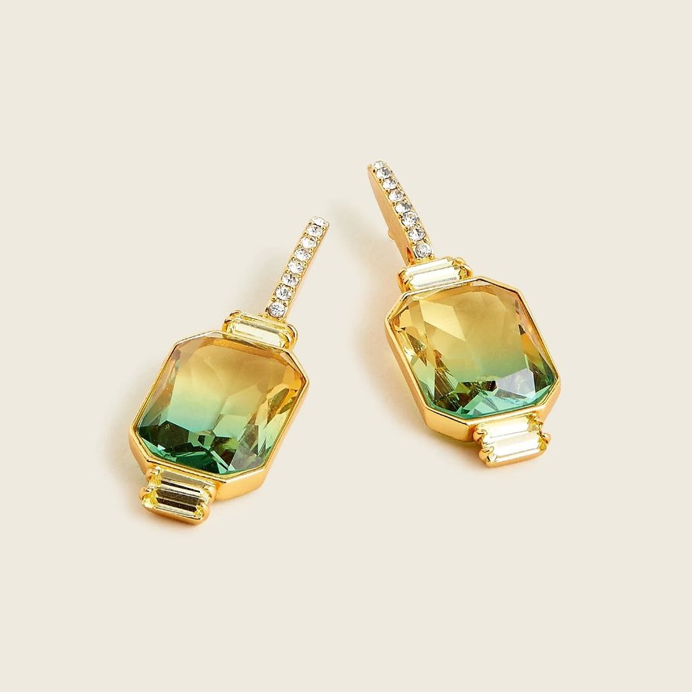 J. Crew Ombre stone drop earrings Green